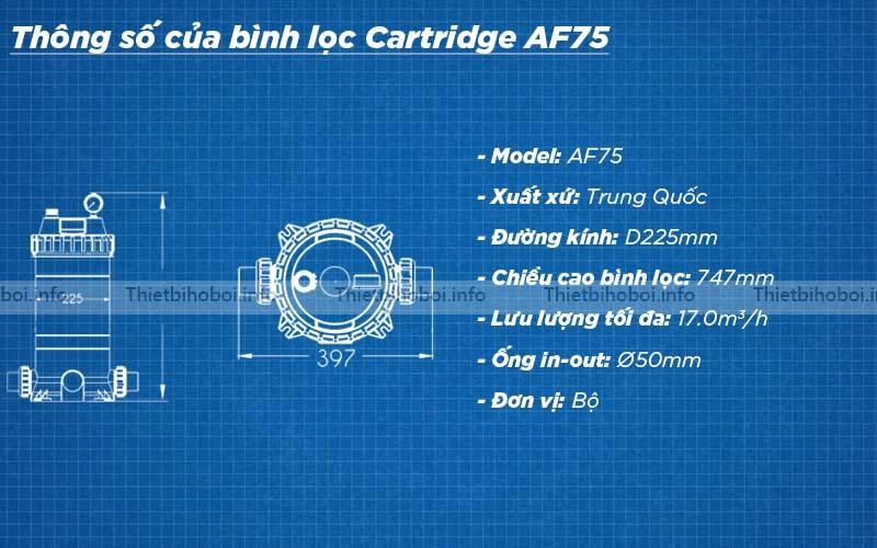 Thông số kỹ thuật của bình lọc Cartridge AF75