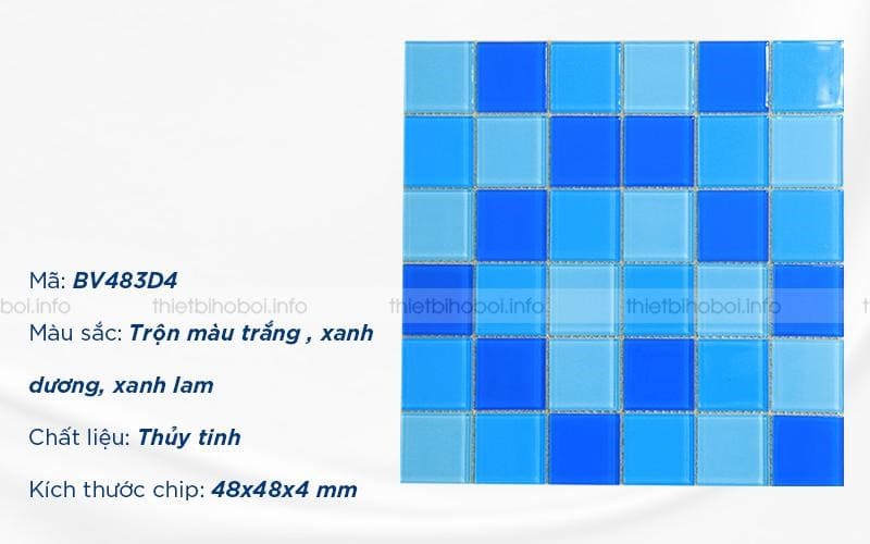Mô tả sản phẩm gạch mosaic thủy tinh BV483D4