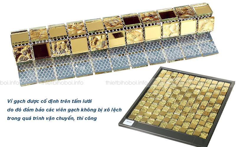Gạch mosaic thủy tinh đặc BV020 kết cấu chắc chắn