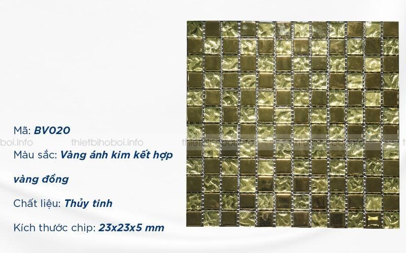 Mô tả sản phẩm gạch mosaic thủy tinh đặc BV020