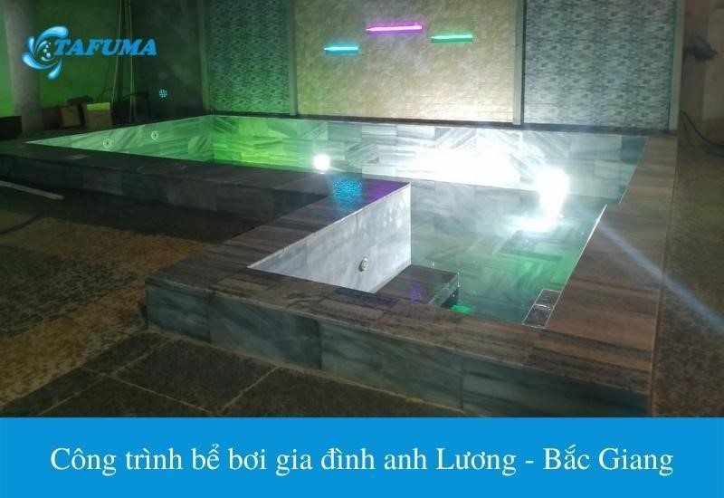 công trình bể bơi cho gia đình anh Lương - Bắc Giang